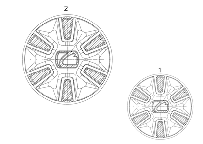 Hubcaps Diagram and Parts List for SC300 (12ABB2MW710)(2020) Cub Cadet Lawn Mower